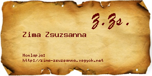Zima Zsuzsanna névjegykártya